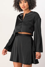 Load image into Gallery viewer, Paris Satin Wrap Skirt Set
