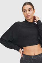 Load image into Gallery viewer, Fuzzy Boxy Raglan Cropped Top
