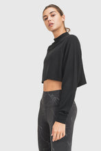 Load image into Gallery viewer, Fuzzy Boxy Raglan Cropped Top
